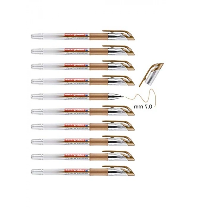 10 Kalem Jel Roller Kalem Seti, Bakır Renk, 0.7 mm