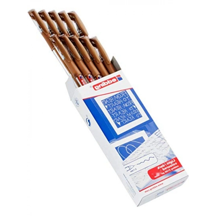 10 Kalem Jel Roller Kalem Seti, Bakır Renk, 0.7 mm