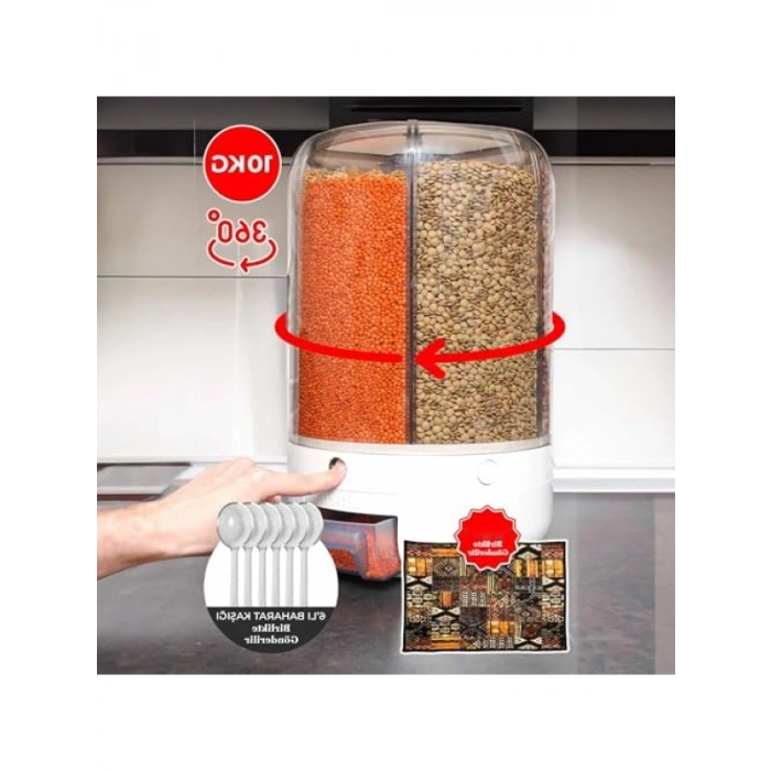 10 Kg Kapasiteli 6 Gözlü Bakliyat Organizeri