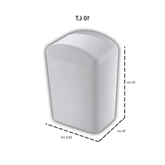 10 LT Beyaz Döner Kapak Çöp Kutusu, Pratik ve Şık