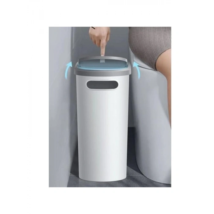 10 LT Kapasiteli Antrasit Çöp Kovası, Tuvalet Kağıdı Tutuculu