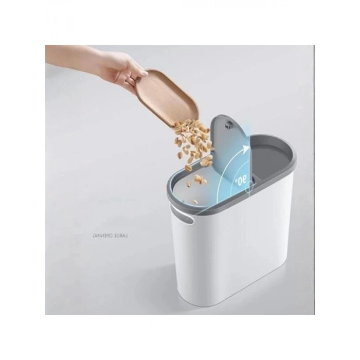 10 LT Kapasiteli Antrasit Çöp Kovası, Tuvalet Kağıdı Tutuculu