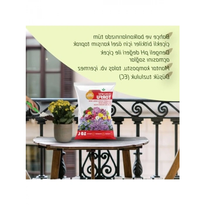 10 Lt Kapasiteli Çiçekli Bitki Saksı Toprağı