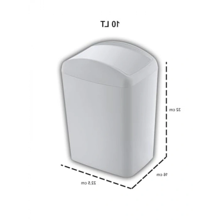 10 LT Kapasiteli Döner Kapaklı Çöp Kutusu