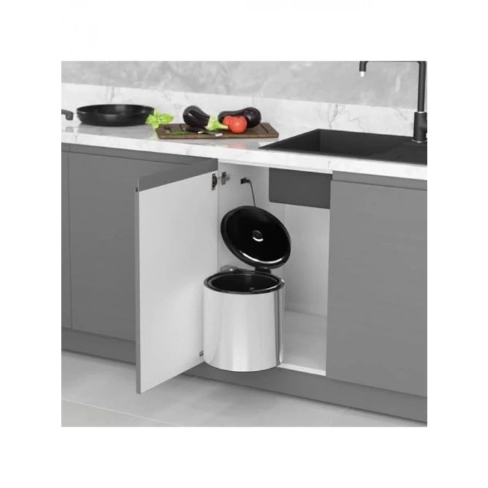 10 Lt Krom Paslanmaz Çöp Kovası, Şık Tasarım