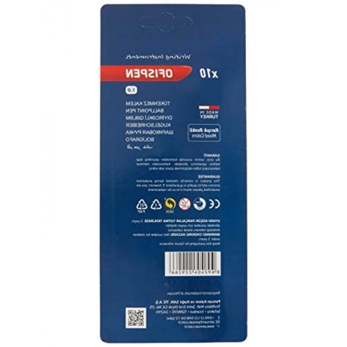 10lu Blister Tükenmez Kalem Seti, 1 mm Uç