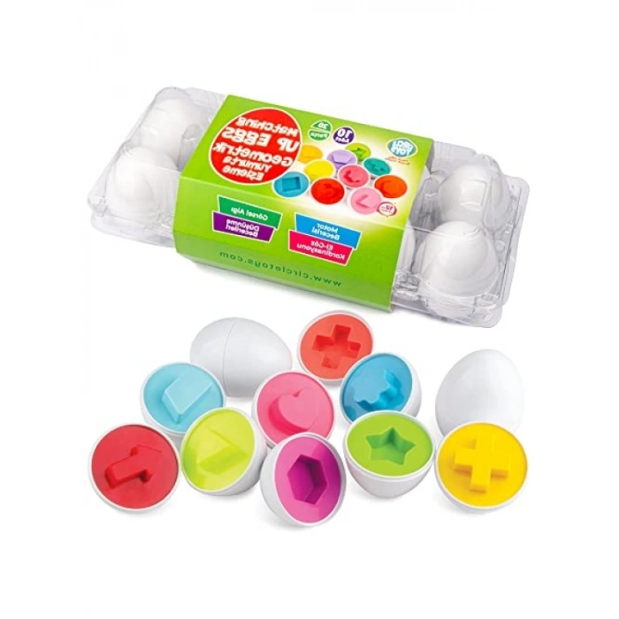 10lu Eğlenceli Geometrik Yumurta Seti