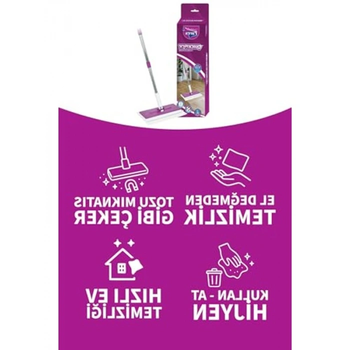 10lu Islak Temizlik Bezi Seti, Hediyeli Mop ile Kullanıma Hazır