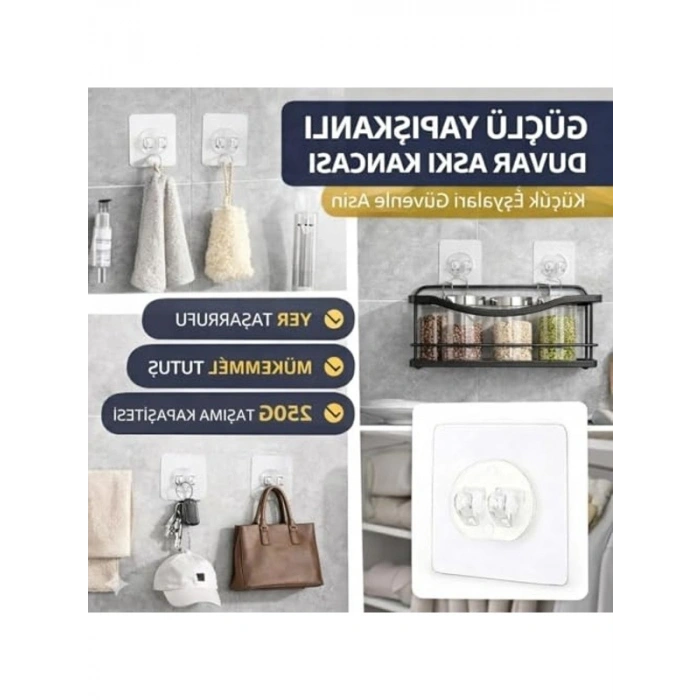 10lu Kendinden Yapışkanlı Askı Seti, Su Geçirmez Kullanım