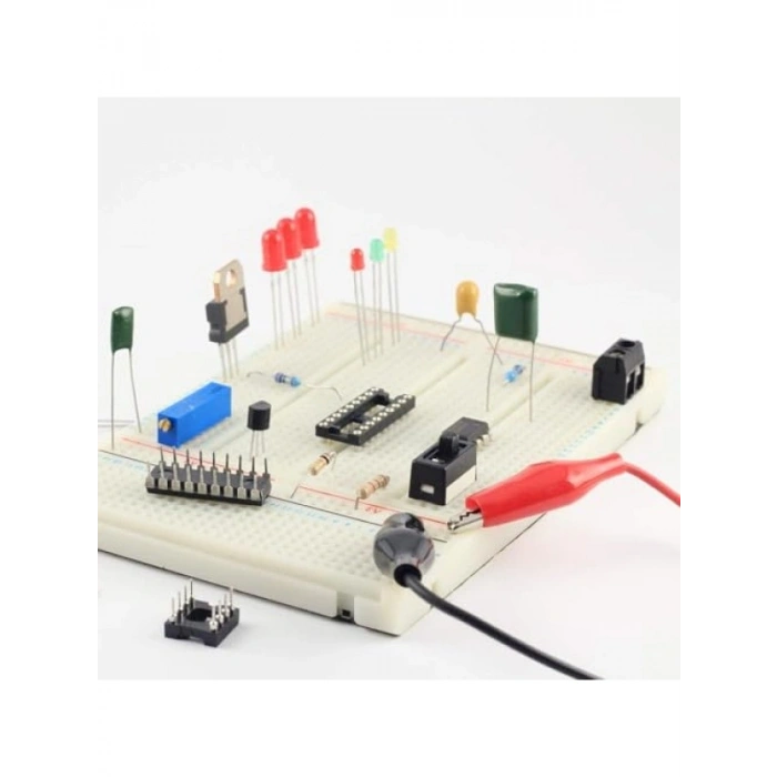 10lu Krokodil Test Kablosu Seti - Renkli Timsah Kelepçeli