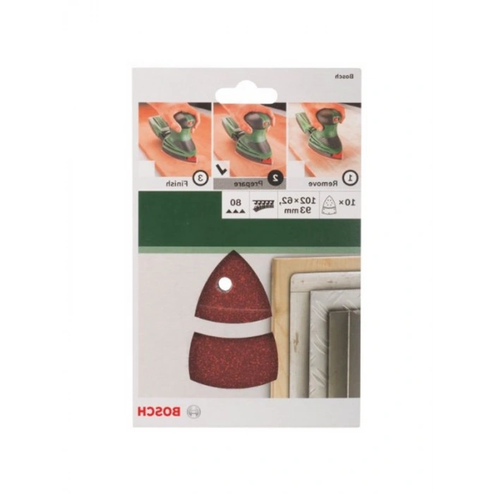 10lu Multi Zımpara Kağıdı, 102 x 62/93 mm Boyutunda