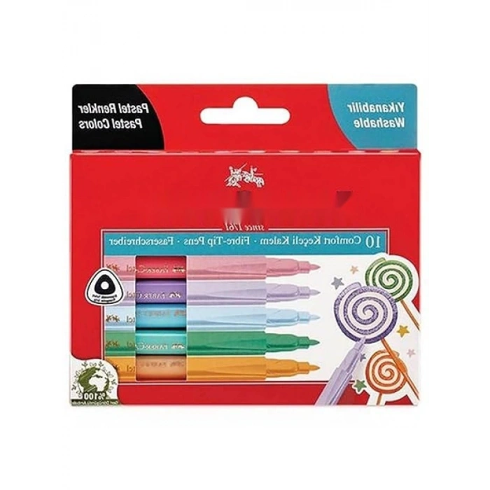 10lu Pastel Renk Keçeli Kalem Seti