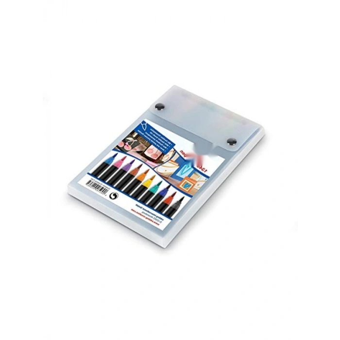 10lu Renkli Fırça Uçlu Keçeli Kalem Seti