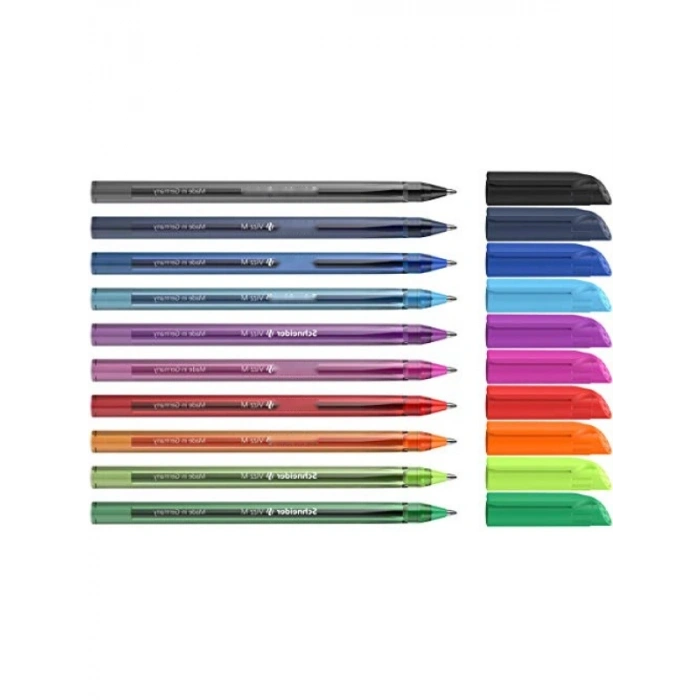 10lu Set Tükenmez Kalem, 1,00 mm Kalınlık, Canlı Renkler