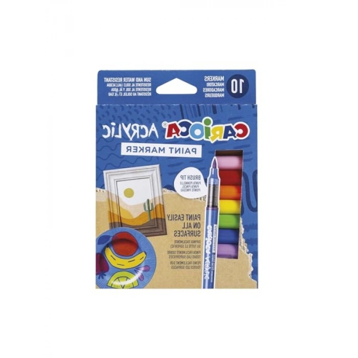 10lu Su Bazlı Akrilik Fırça Uçlu Boya Seti