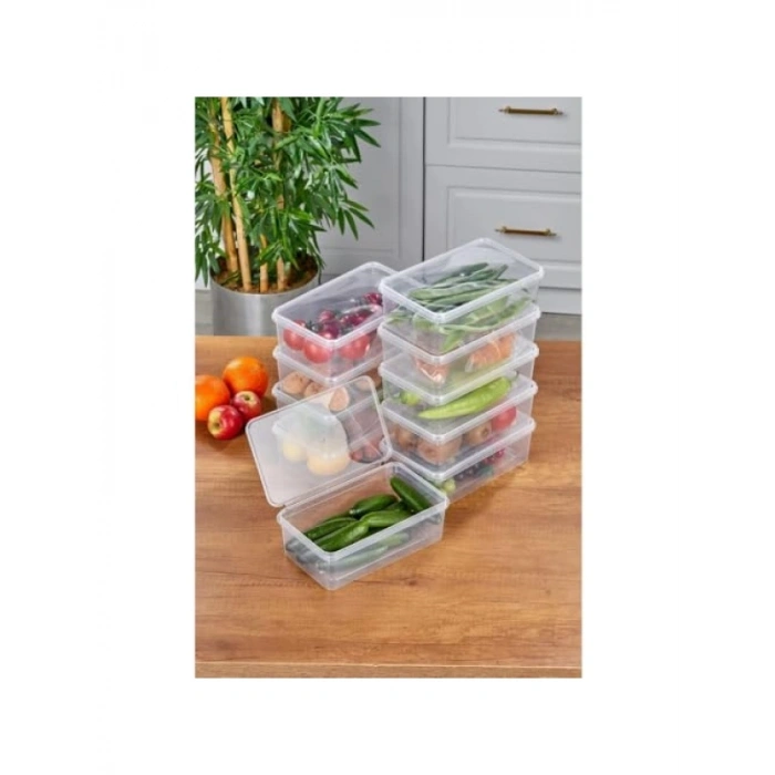 10lu Yandan Açılır Kapaklı Saklama Kabı Seti - 2000ml