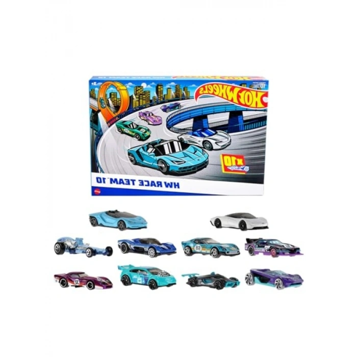 10lu Yarış Arabası Paketi - 1:64 Ölçekli