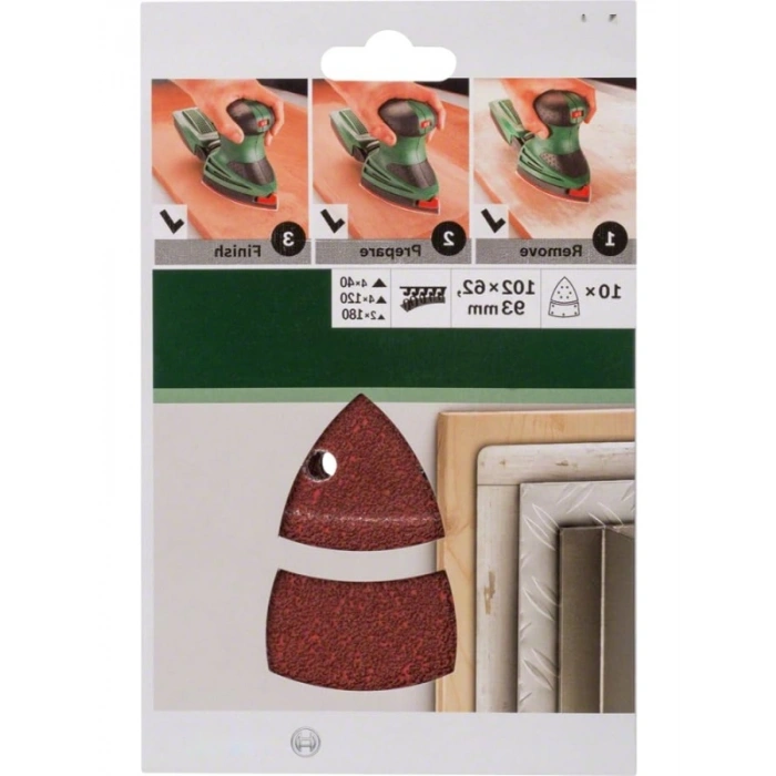 10lu Zımpara Kağıdı Seti, 102 x 62/93 mm