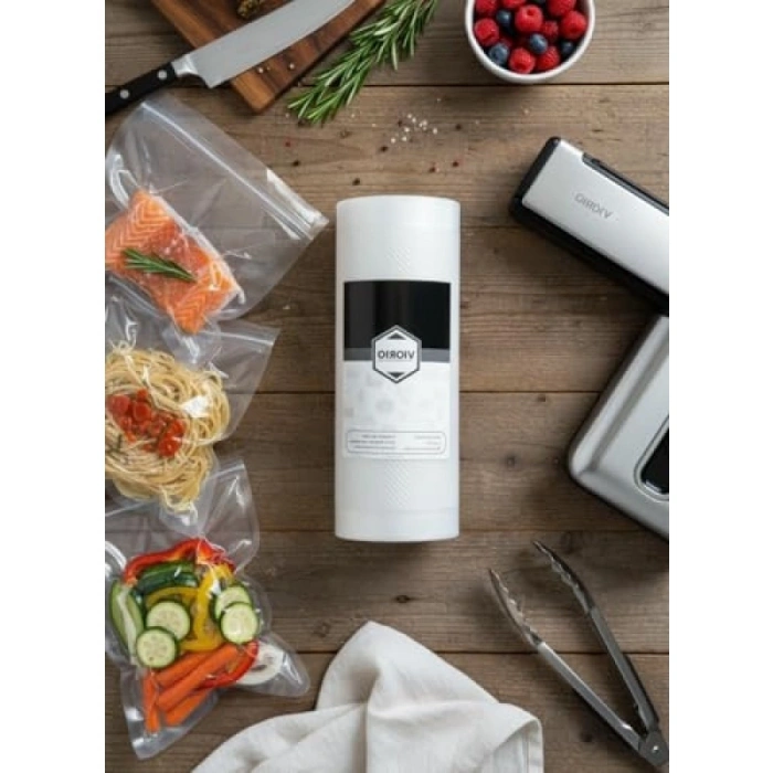 10 Metre Tırtıklı Rulo Vakum Poşeti, 25 cm Seçenekli