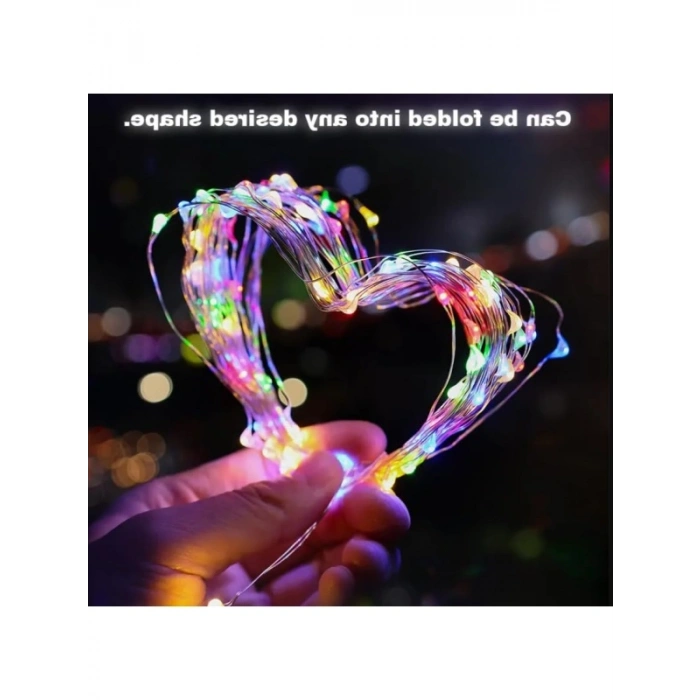 10 Metre Uzunlukta, 50 LED Renkli Peri Işıkları, USB ile Çalışan