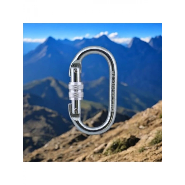 10 mm Kilitli Oval Karabina, Paslanmaz Çelik, Tırmanma İçin Uygun