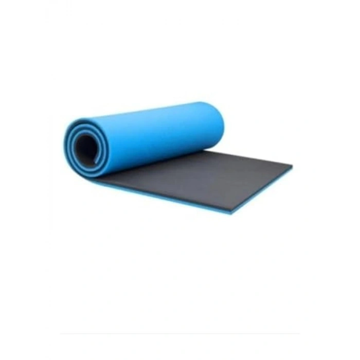 10 mm Pilates Egzersiz Matı, Çift Taraflı ve Mavi-Siyah