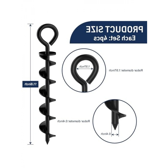 10 Parça Çok Amaçlı Çelik Çadır Kazığı, 30,48 cm