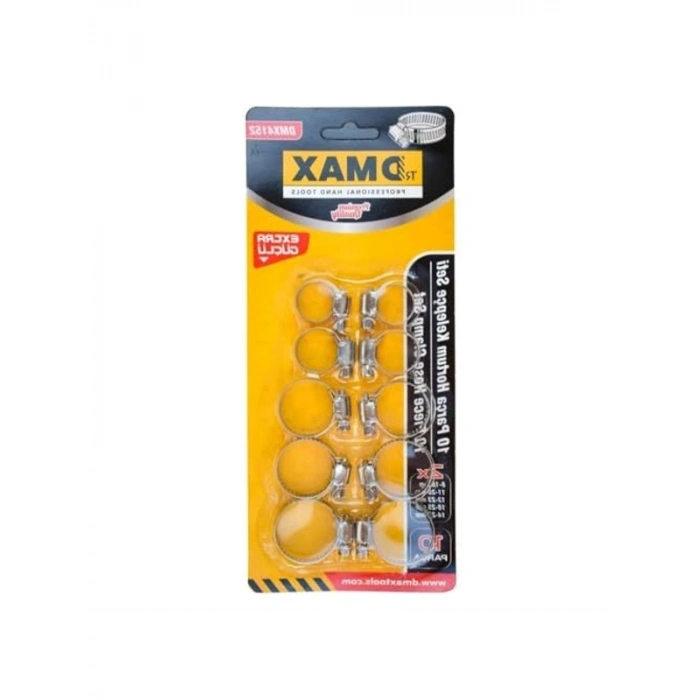 10 parça metal hortum kelepçesi seti, 5 farklı boyutla çok yönlü kullanım