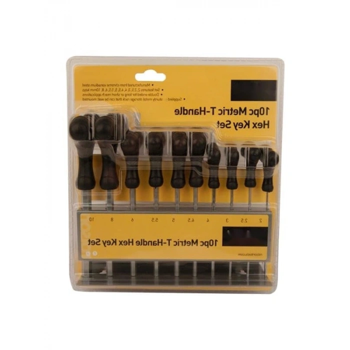 10 Parça T-Kolu Altıgen Anahtar Seti