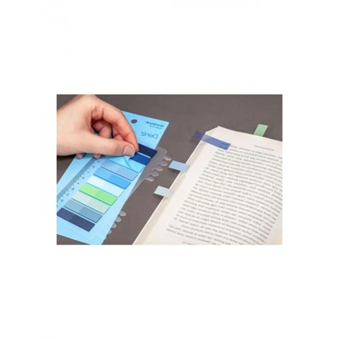 10 Renkli Cetvelli Şeffaf Pet Index, Post-it ve Sticky Note Seti