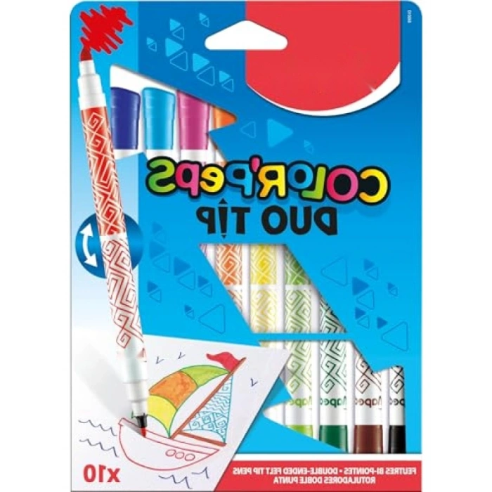 10 Renkli Keçeli Kalem Seti - COLOR PEPS DUO