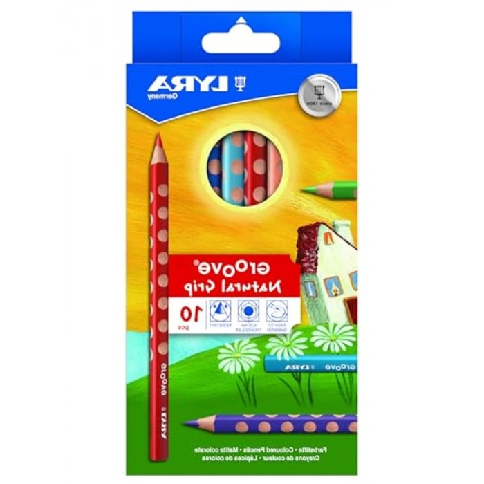 10 Renkli Üçgen Kuru Boya Kalemi Seti