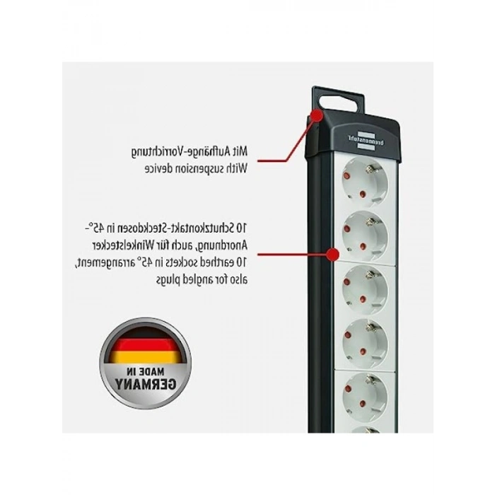 10 Soketli 3 Metre Kablolu Anahtarlı Priz