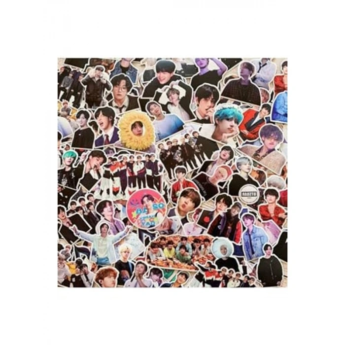 100 Adet Bts Baskılı Renkli Sticker Seti, Eğlenceli Tasarımlar