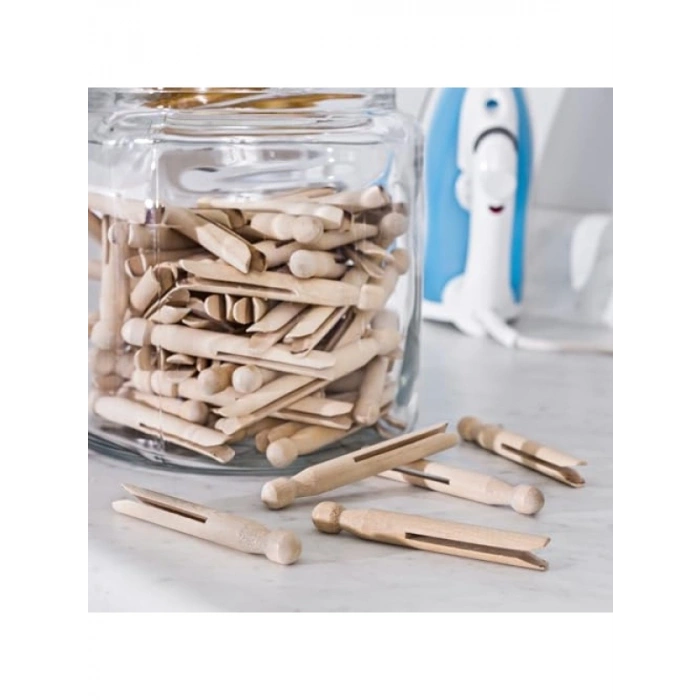 100 Adet Doğal Ahşap Mandal - Çok Amaçlı Kullanım