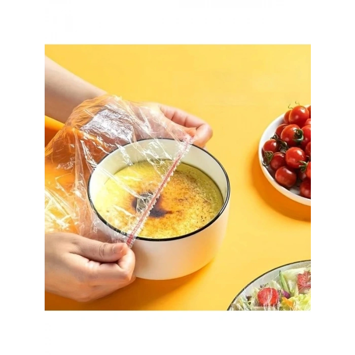 100 Adet Yeniden Kullanılabilir Elastik Yiyecek Koruyucu Kapak Seti
