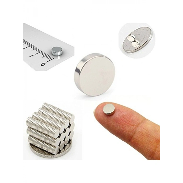 100 Adet Yuvarlak Mini Mıknatıs Seti, 5x1 mm