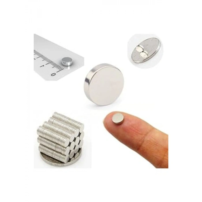 100 Adet Yuvarlak Neodyum Mıknatıs, 6 mm Çap ve 1 mm Kalınlık