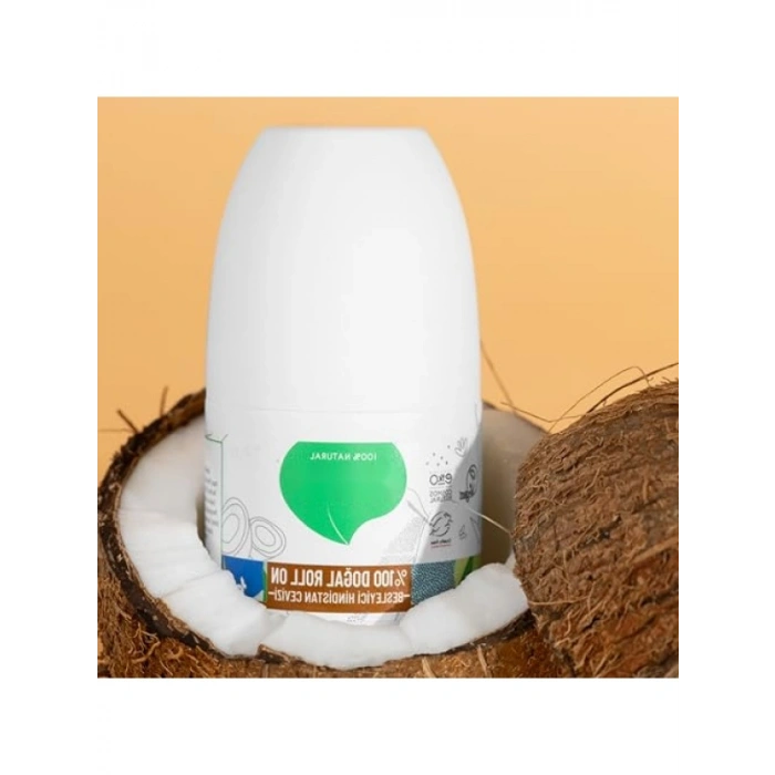 %100 Doğal Hindistan Cevizli Vegan Roll On Deodorant, 50 ml