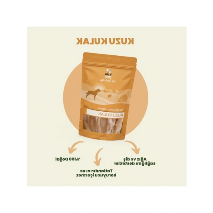 %100 Doğal Kuzu Kulak Çiğnemelik - 100 Gr