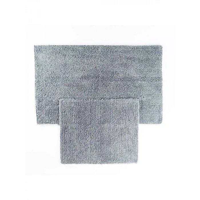 %100 Doğal Pamuklu Banyo Halısı Seti - Gri