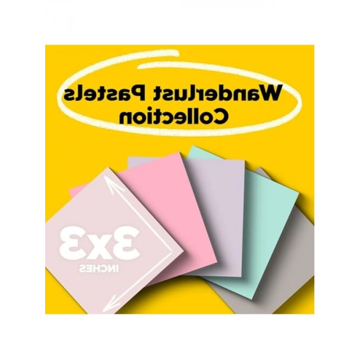 %100 Geri Dönüşümlü Süper Yapışkan Notlar - 3x3 inç, 5 Ped