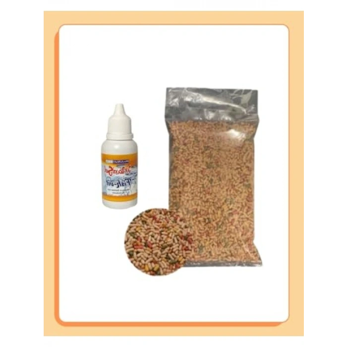 100 gr Japon Balığı Yemi ve Fish-Vit Balık Vitamini