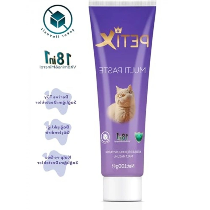 100 gramlık multivitamin kedi macunu, tüy yumağı önleyici