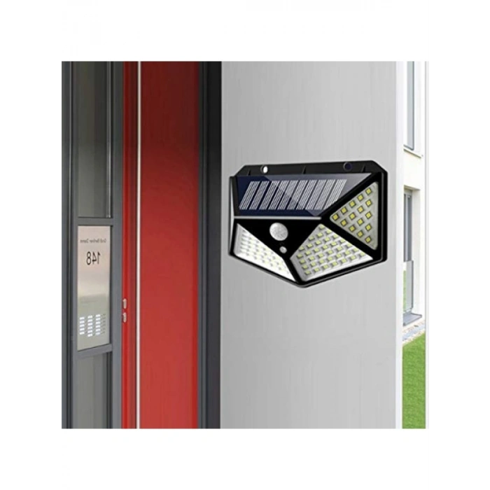 100 LED PIR Hareket Sensörlü Solar Dış Duvar Lambası (IP65)