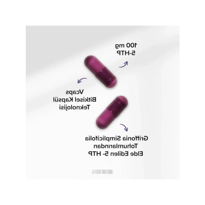 100 Mg 5-HTP Gıda Takviyesi, Vegan Kapsül, 30 Adet