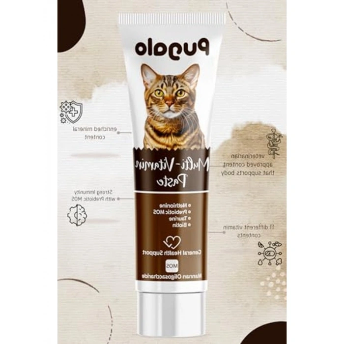100 ml Kedi Multi Vitamin Macunu, Prebiotik ve Biotin İçerir
