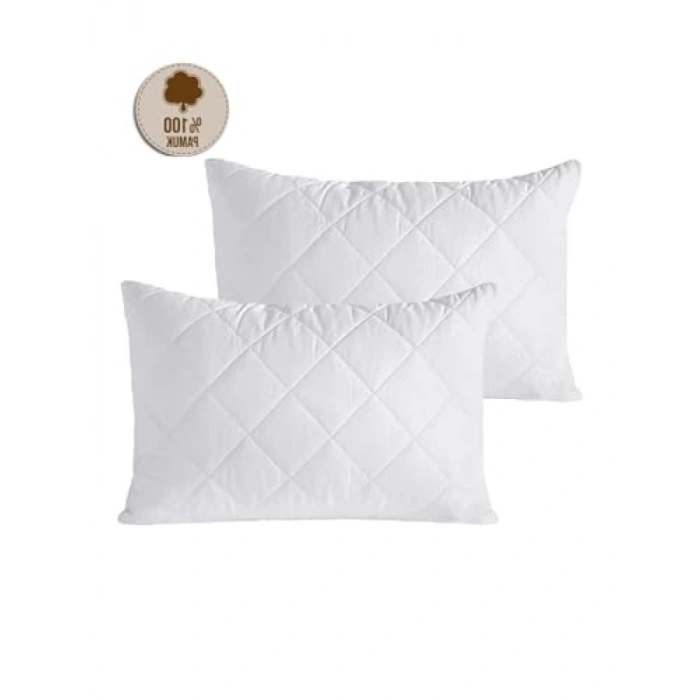 %100 Pamuk Alez Kapitone Yastık Koruyucu - 50x70 cm, 2li Set