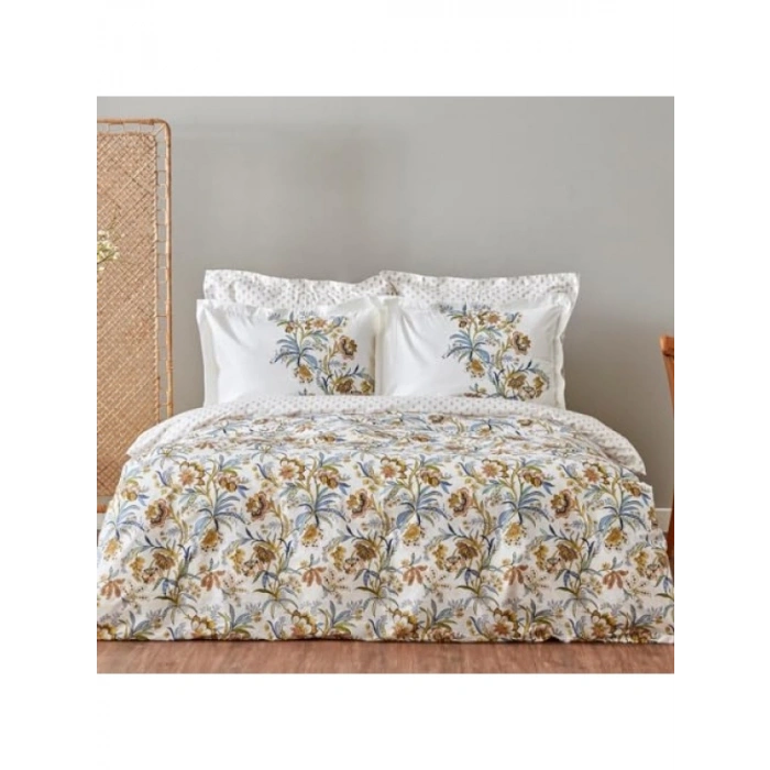 %100 Pamuk Çift Kişilik Nevresim Takımı - Sarı