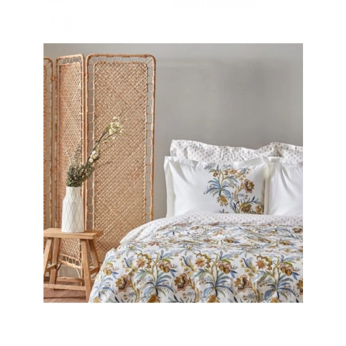 %100 Pamuk Çift Kişilik Nevresim Takımı - Sarı